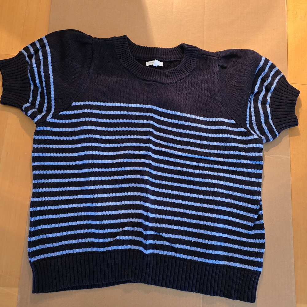 Maurices Women's Navy and Blue Striped Sweater
